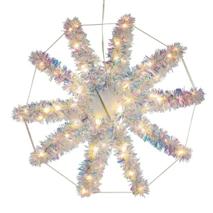 Kurt Adler 12-Inch Warm White Led Tinsel Foldable Sphere