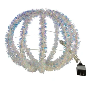 Kurt Adler 12-Inch Warm White Led Tinsel Foldable Sphere