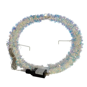 Kurt Adler 12-Inch Warm White Led Tinsel Foldable Sphere