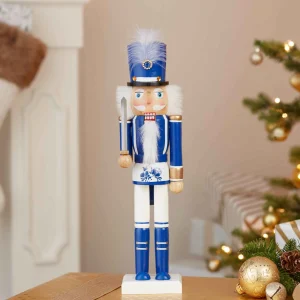 Kurt Adler 15-Inch Wooden Delft Blue Nutcracker