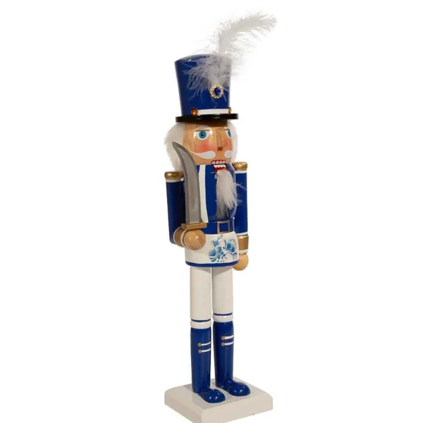 Kurt Adler 15-Inch Wooden Delft Blue Nutcracker