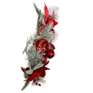 Kurt Adler 20-Inch Wreath With Red Berries And Poinsettia