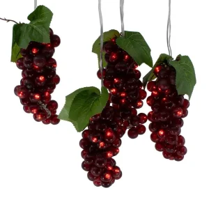 Kurt Adler 100-Light Burgundy Led Grape Light Set With 5 Grape Bunches