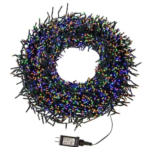 Kurt Adler 3000-Light 98-Foot Cluster Garland With Multi-Color Led Lights