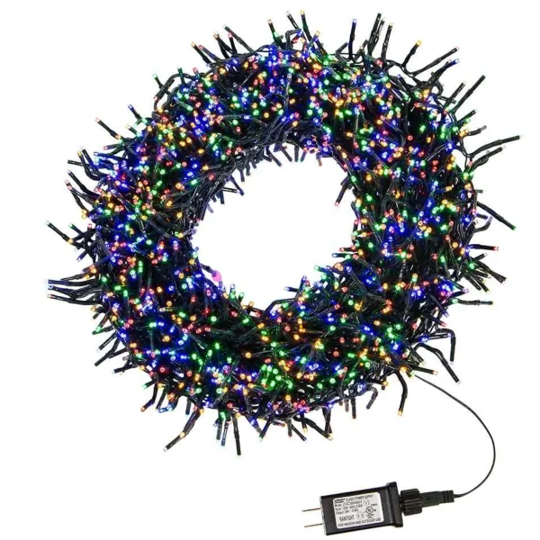 Kurt Adler 2000-Light 65-Foot Cluster Garland With Multi-Color Led Lights