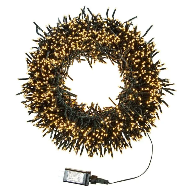 Kurt Adler 2000-Light 65-Foot Cluster Garland With Classic White Led Lights