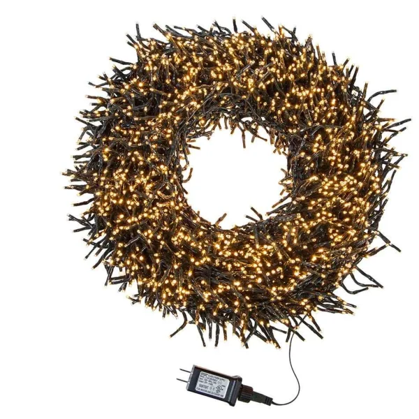 Kurt Adler 3000-Light 98-Foot Cluster Garland With Classic White Led Lights