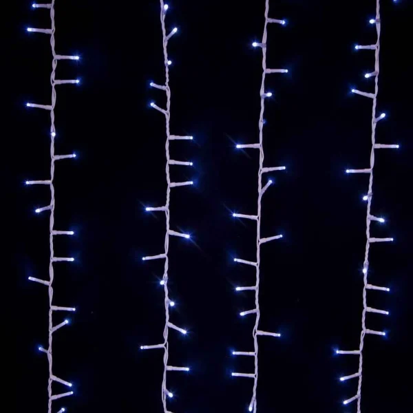 Kurt Adler 600-Light 49.2-Foot Cool White Led White Wire Rice Light Set