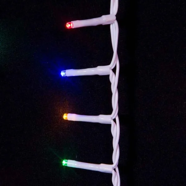 Kurt Adler 600-Light 49.2-Foot Multicolored Led White Wire Rice Light Set