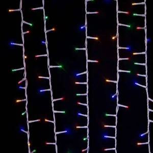 Kurt Adler 600-Light 49.2-Foot Multicolored Led White Wire Rice Light Set