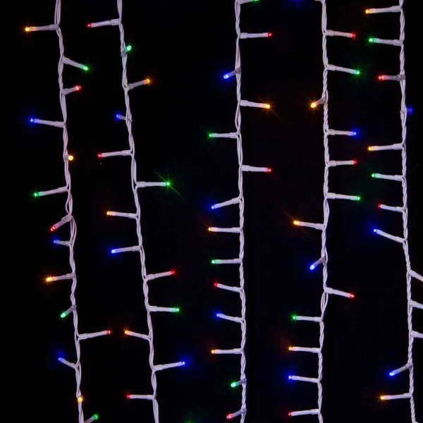 Kurt Adler 600-Light 49.2-Foot Multicolored Led White Wire Rice Light Set