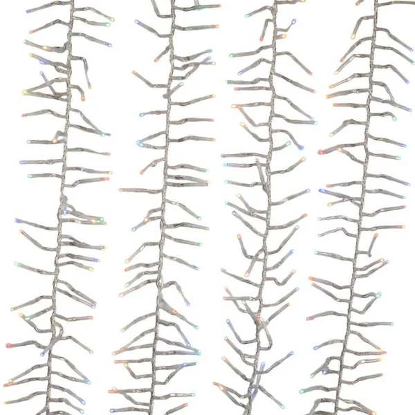 Kurt Adler 480-Light 15.7-Foot Multicolored Led Connectable Cluster Garland