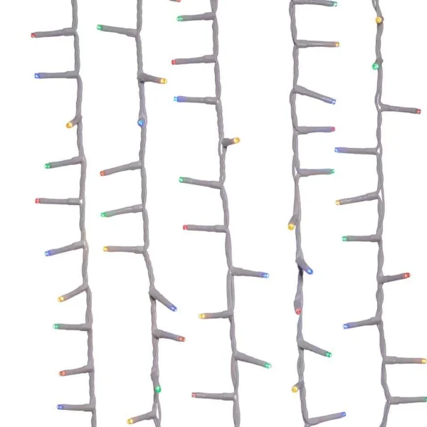 Kurt Adler 600-Light 49.2-Foot Multicolored Led White Wire Rice Light Set