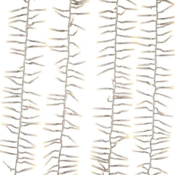 Kurt Adler 480-Light 15.7-Foot Warm White Led Connectable Cluster Garland