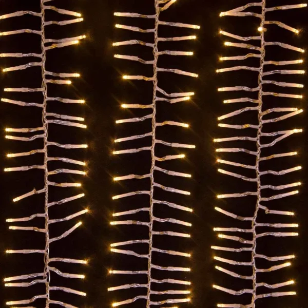 Kurt Adler 480-Light 15.7-Foot Warm White Led Connectable Cluster Garland