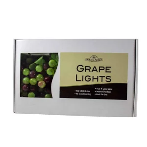 Kurt Adler 100-Light Green And Burgundy Led Grape Light Set With 5 Grape Bunches