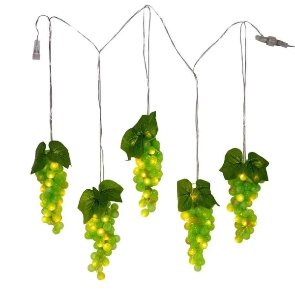 Kurt Adler 100-Light Green Led Grape Light Set With 5 Grape Bunches