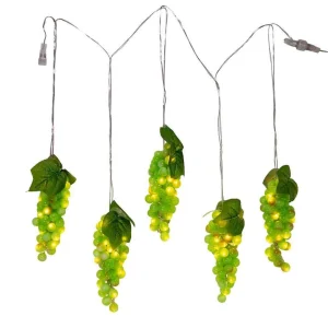 Kurt Adler 100-Light Green Led Grape Light Set With 5 Grape Bunches
