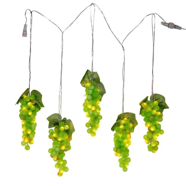Kurt Adler 100-Light Green Led Grape Light Set With 5 Grape Bunches
