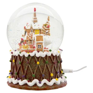 Kurt Adler 120Mm Battery-Operated Musical Gingerbread Waterglobe