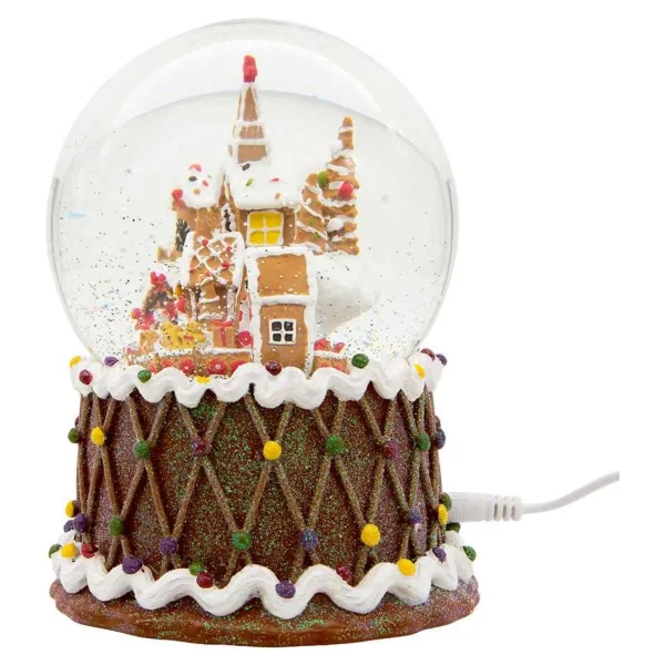 Kurt Adler 120Mm Battery-Operated Musical Gingerbread Waterglobe
