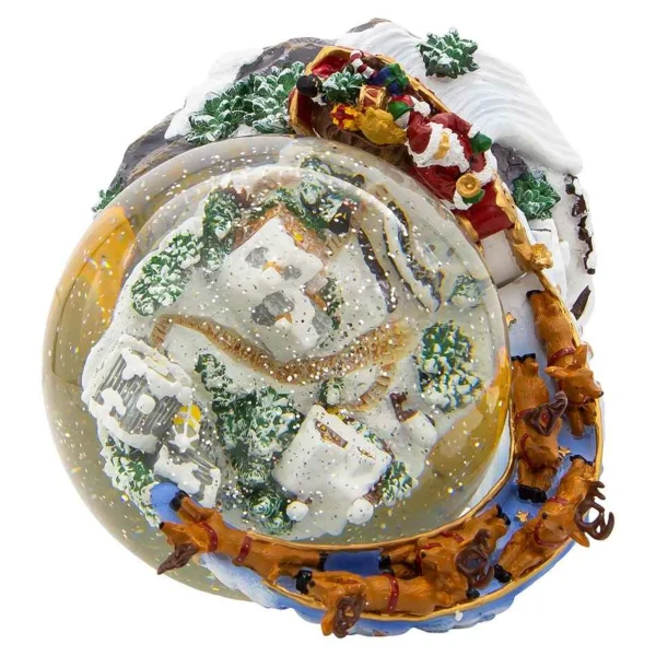 Kurt Adler 120Mm Battery-Operated Musical Santa And Sled Waterglobe