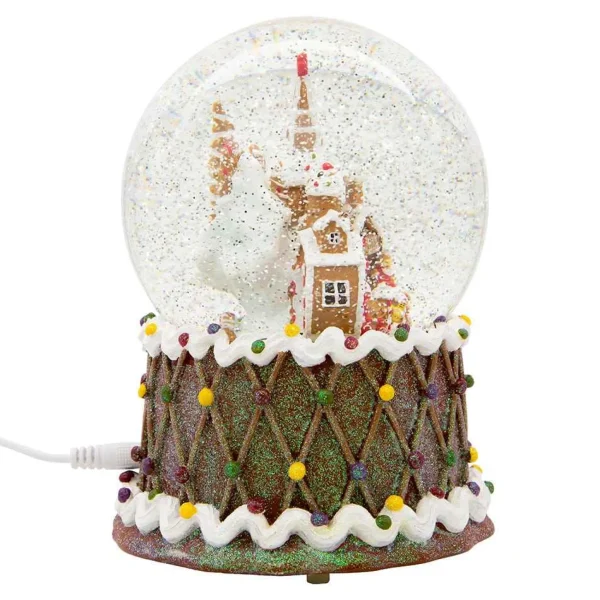 Kurt Adler 120Mm Battery-Operated Musical Gingerbread Waterglobe