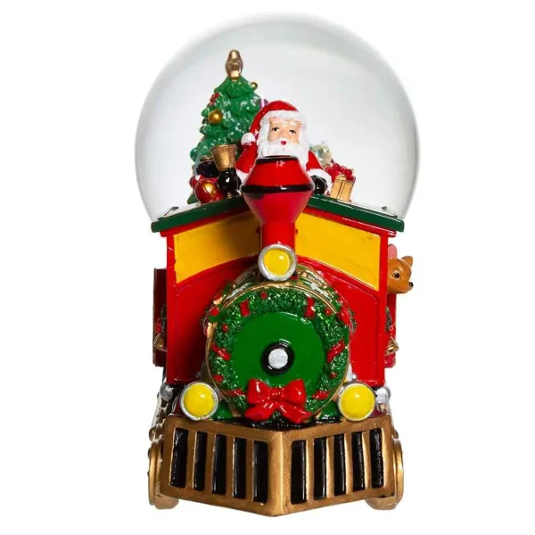 Kurt Adler 120Mm Musical Santa Driving Train Water Globe