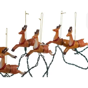 Kurt Adler Ul 10-Light Santa Sleigh And Eight Reindeer Light Set
