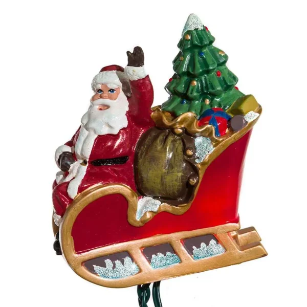 Kurt Adler Ul 10-Light Santa Sleigh And Eight Reindeer Light Set