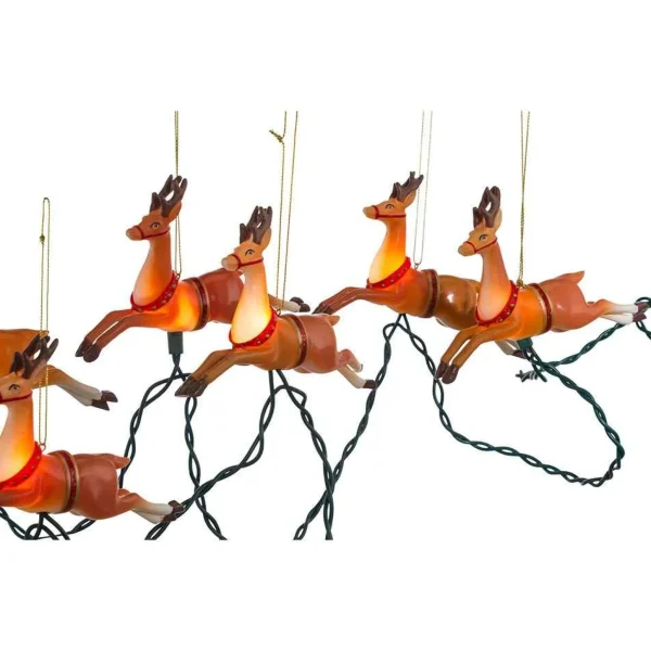 Kurt Adler Ul 10-Light Santa Sleigh And Eight Reindeer Light Set