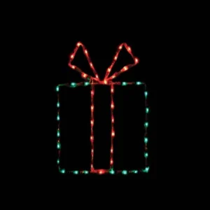 Brite Ideas Led Gift Box- Green Box With Red Bow #Led-Gb22Gb/Rb *Set Of 2*