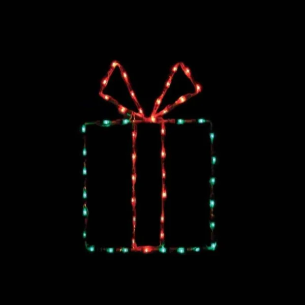 Brite Ideas Led Gift Box- Green Box With Red Bow #Led-Gb22Gb/Rb *Set Of 2*