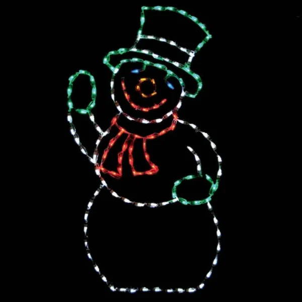 Brite Ideas Led Snowman With Green Hat #Led-Sm50 *Set Of 2*