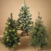 Gerson International Led-Lighted Pine Trees With Burlap Base (Set Of 3)