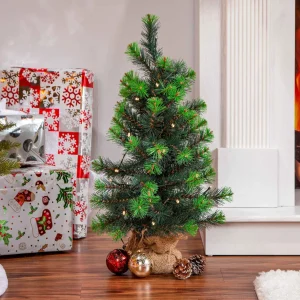 Gerson International Led-Lighted Pine Trees With Burlap Base (Set Of 3)