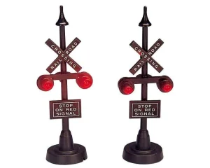 Lemax Village Collection Lemax Railway Stop Light, Set Of 2 #34954