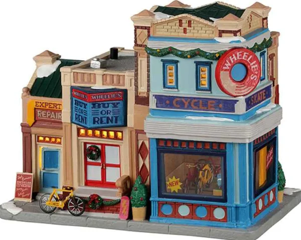 Lemax Village Collection Wheelie's Cycle And Skate Shop #25891