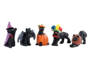 Lemax Village Collection Halloween Cats, Set Of 5 #12014