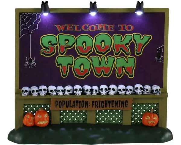 Lemax Village Collection Spookytown Sign, B/O Lighted Accessory #04710