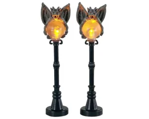 Lemax Village Collection Gargoyle Lamp Post, Set Of 2, Battery Operated #14829