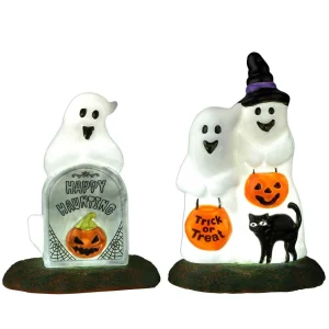 Lemax Village Collection Happy Halloween Ghosts, Set Of 2, Battery Operated (4.5V) #24934