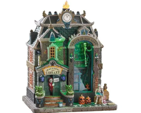 Lemax Village Collection Haunted Library, With 4.5V Adaptor #95441