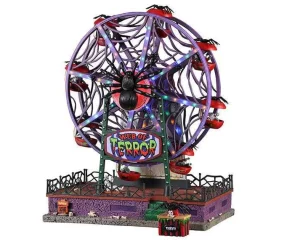 Lemax Village Collection Web Of Terror Ferris Wheel, With 4.5V Adaptor #14823