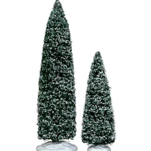 Lemax Village Collection Snowy Juniper Tree , Set Of 2 #34664