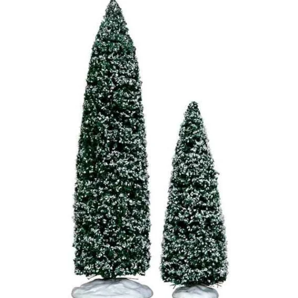 Lemax Village Collection Snowy Juniper Tree , Set Of 2 #34664