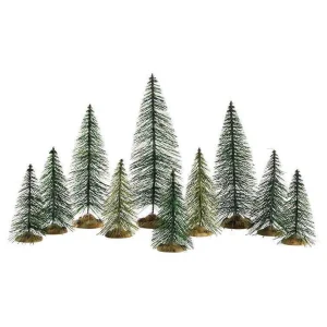 Lemax Village Collection Needle Pine Trees, Set Of 10 #84358