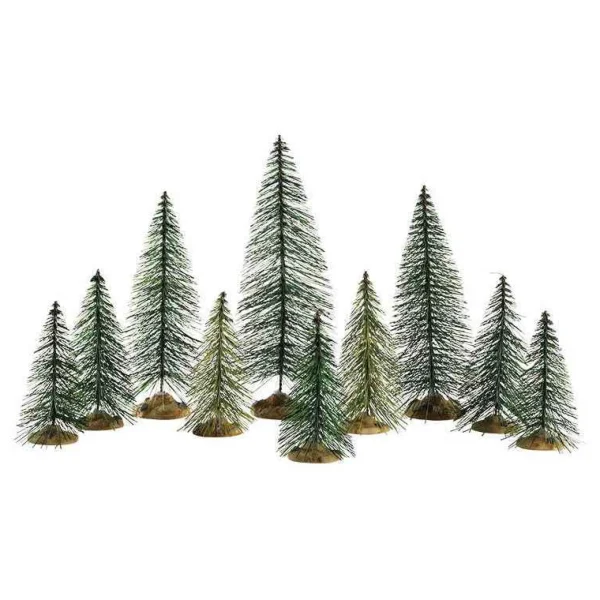Lemax Village Collection Needle Pine Trees, Set Of 10 #84358
