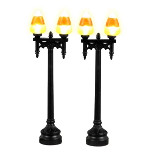 Lemax Village Collection Candy Corn Street Light, Set Of 2, Battery Operated (4.5V) #34071