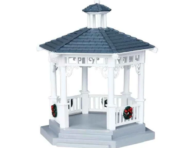 Lemax Village Collection Plastic Gazebo With Decorations Table Accent #04160